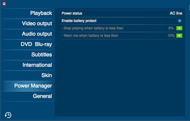 Leawo Blu-ray Player 1.8 : Power Manager Options