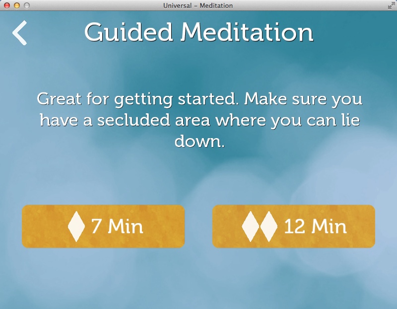 Universal: Meditation 1.9 : Selecting Guided Meditation Duration