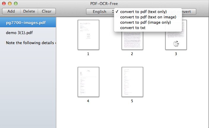 PDF-OCR-Free 1.2 : Convert Options