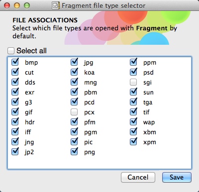 Fragment 1.5 : File Associations Window