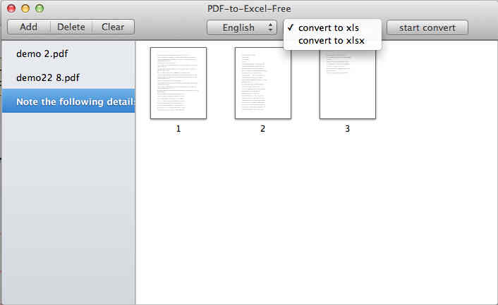 PDF-to-Excel-Free 1.1 : Convert Options