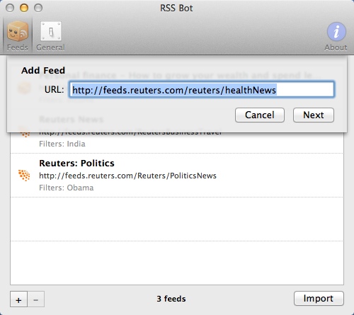 RSS Bot - News Notifier 2.0 : Adding RSS Feed