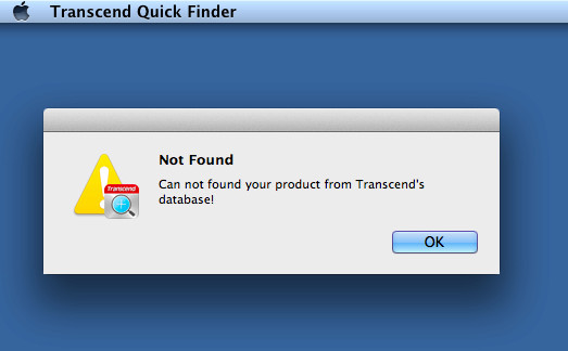 Transcend Quick Finder 1.0 : Main window