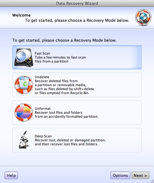 Lazesoft Mac Data Recovery 2.0 : Welcome Window