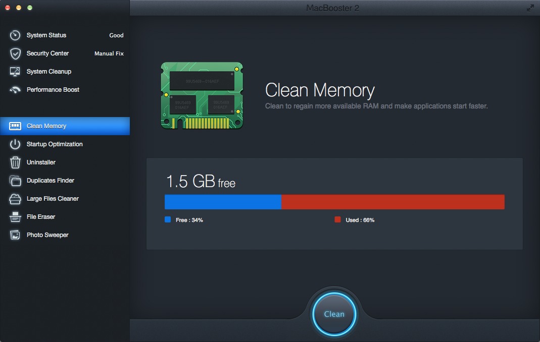 MacBooster 2.1 : Clean Memory