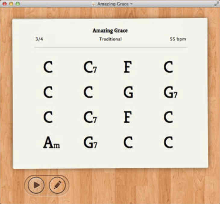 Chords Notes Player 1.1 : Main Window
