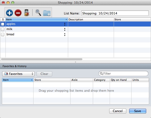 MacGourmet Deluxe 4.1 : Creating Shopping List