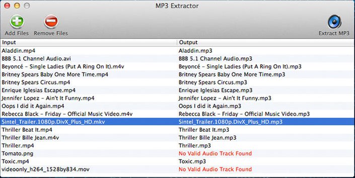 MP3 Extractor 2.0 : Main window