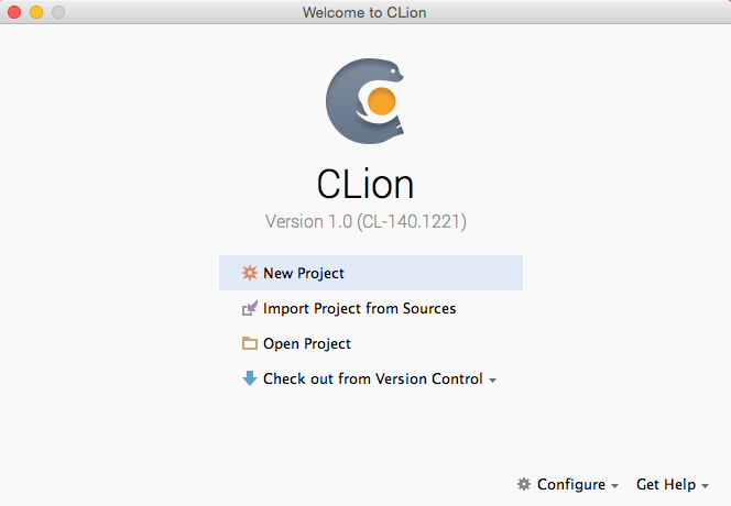 CLion EAP 1.0 : Welcome Screen