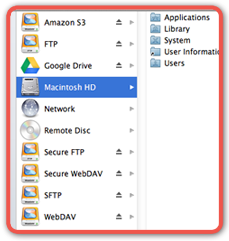 Webdrive for MAC 3.31 : Main Window