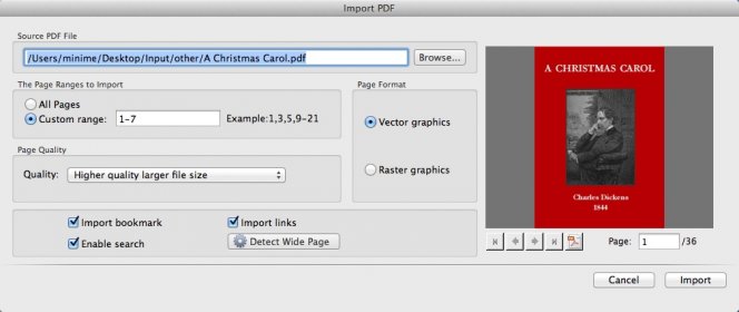 Importing PDF File