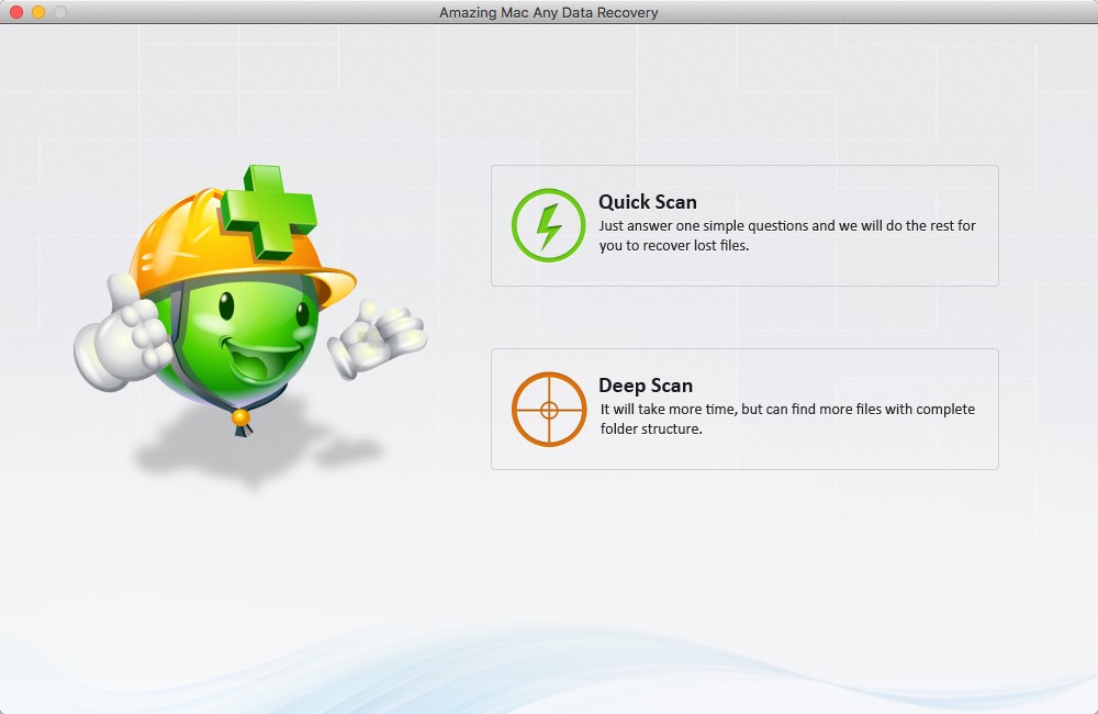 Amazing Mac Any Data Recovery 5.5 : Main Window