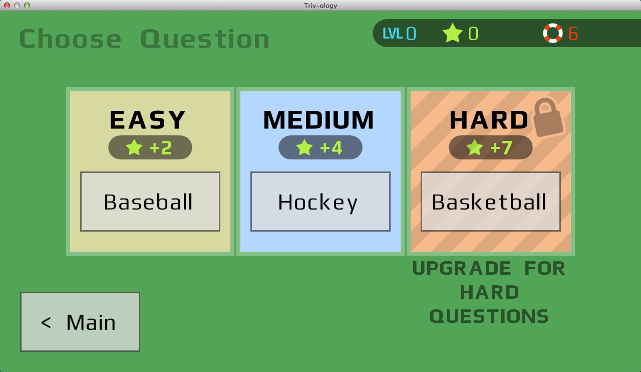 Big 4 Sports Trivia 1.3 : Selecting Question Type