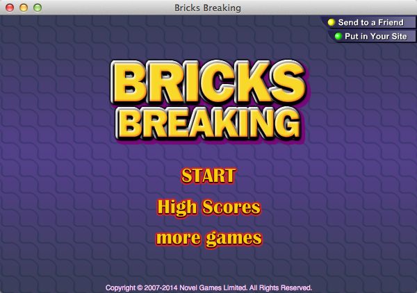 Bricks Breaking 1.6 : Main Window