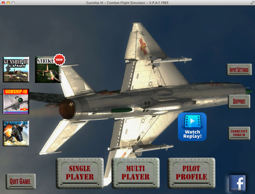 Gunship III - Combat Flight Simulator - V.P.A.F FREE 3.6 : Gameplay Window