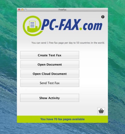 FreeFax 1.0 : Main window