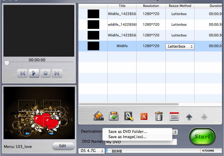 iMacsoft MPEG to DVD Converter 3.0 : Save Options