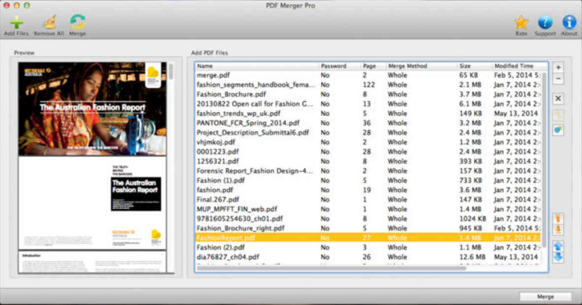 PDF Merger Pro 1.0 : Main Window