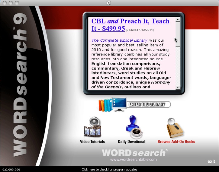 WORDsearch9 9.0 : Main window