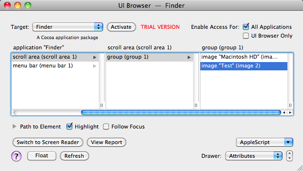 UI Browser 2.2 : Main Window