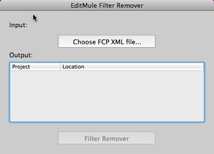 EditMule Filter Remover 2.0 : Main window