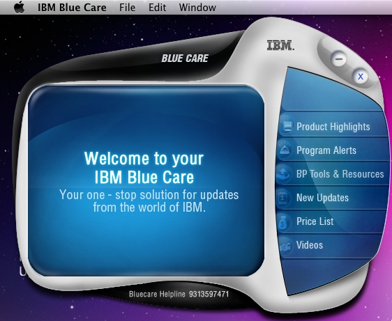 IBM Blue Care 1.5 : Main window