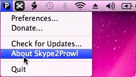 Skype2Prowl 2 1.1 : Main window