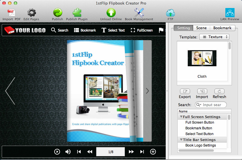 1stFlip Flipbook Creator Pro 1.0 : Main Window