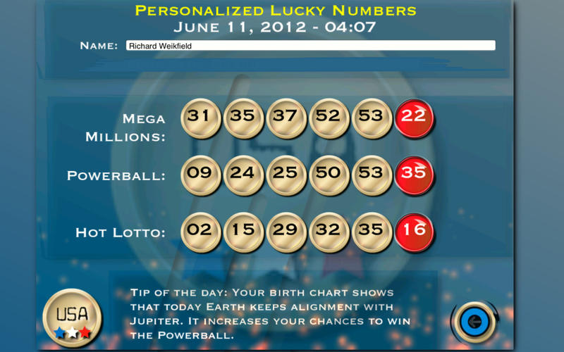 Lottery Lucky Numbers 3.0 : Main Window