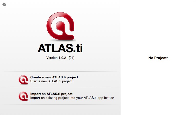 ATLAS.ti 1.0 : Main window