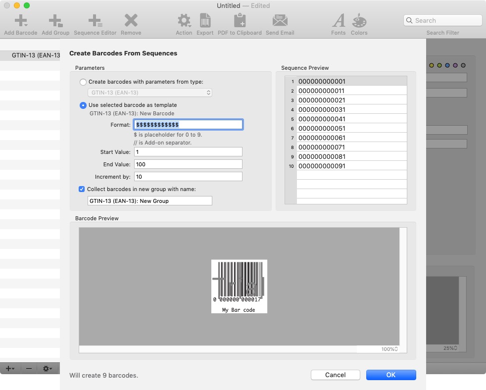 Barcody 3.1 : Create barcodes from sequences