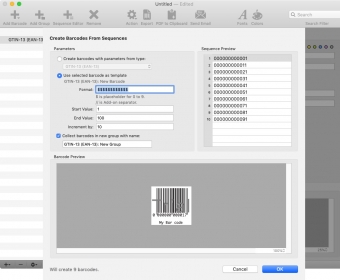 Create barcodes from sequences