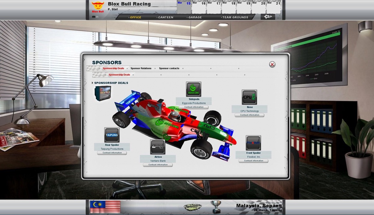 Racing Manager 2014 1.0 : Main window