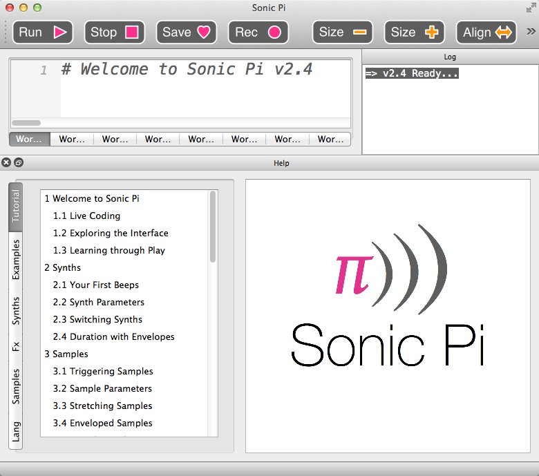 Sonic Pi 2.4 : Main Window