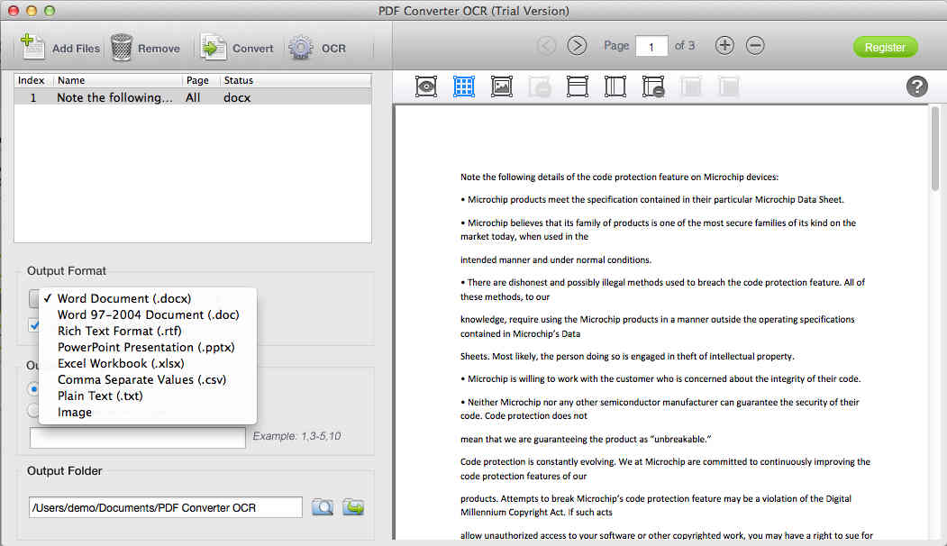 PDF Converter OCR 3.5 : Output Options