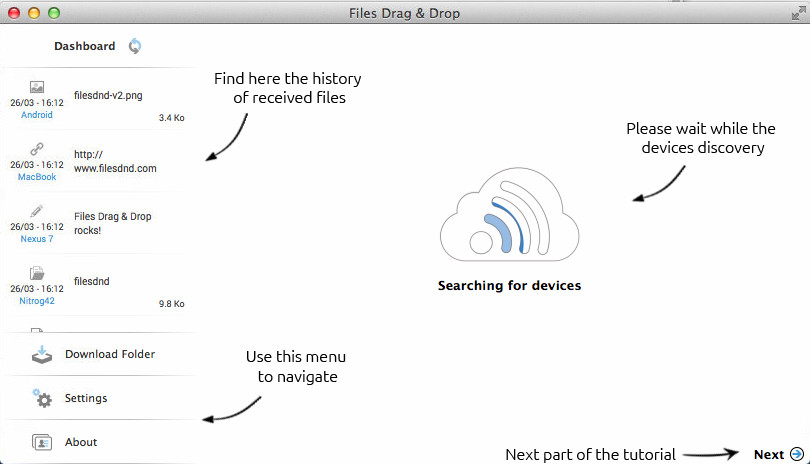 Files Drag & Drop 2.0 : Main Window