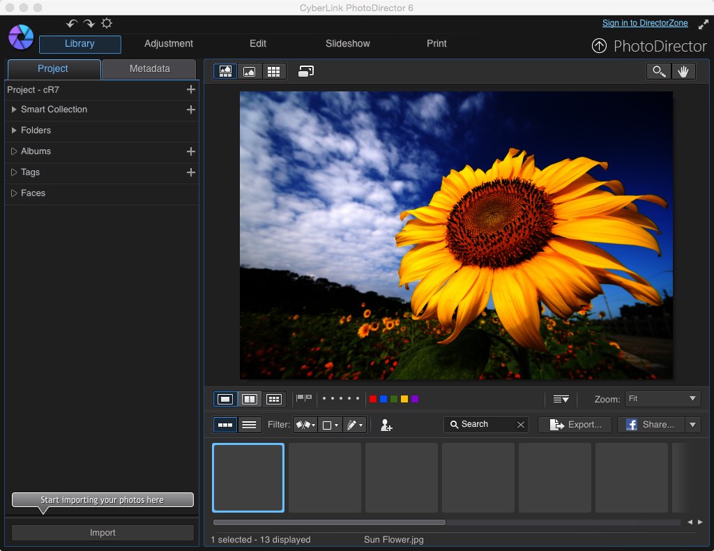 CyberLink PhotoDirector 6 6.0 : Main window