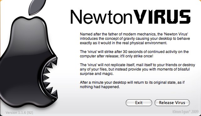 Newton Virus 1.1 : Main window