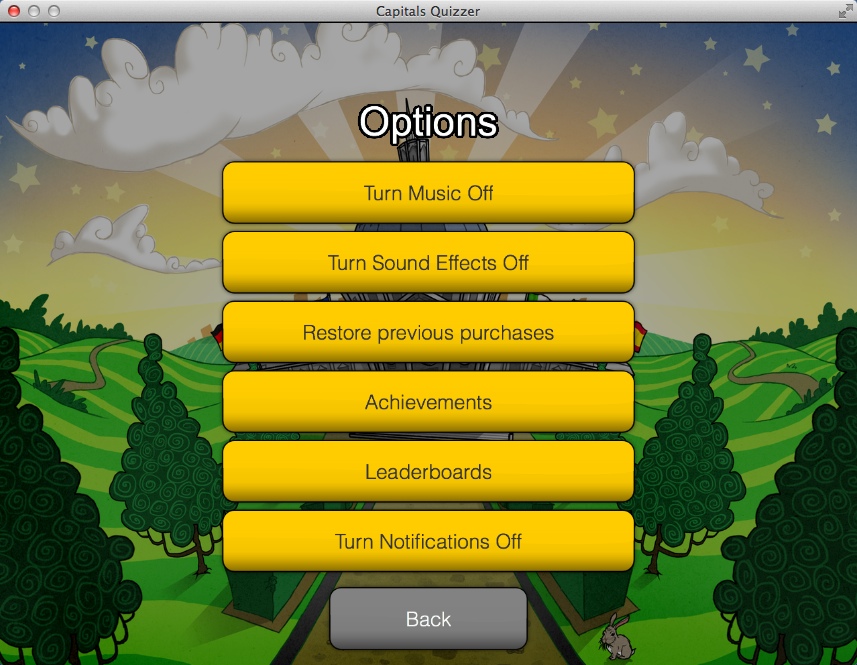 Capitals Quizzer 2.0 : Game Options