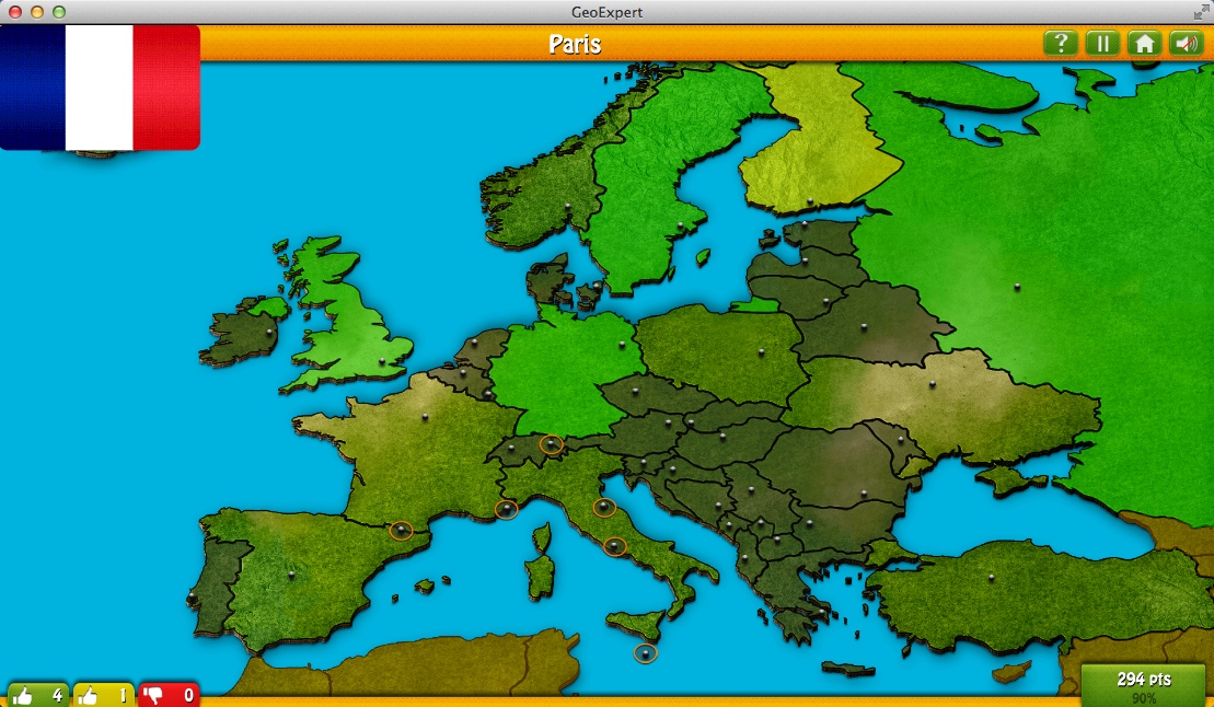GeoExpert - World Geography 3.2 : Gameplay Window