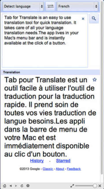 Tab for Translate 1.0 : Main Window