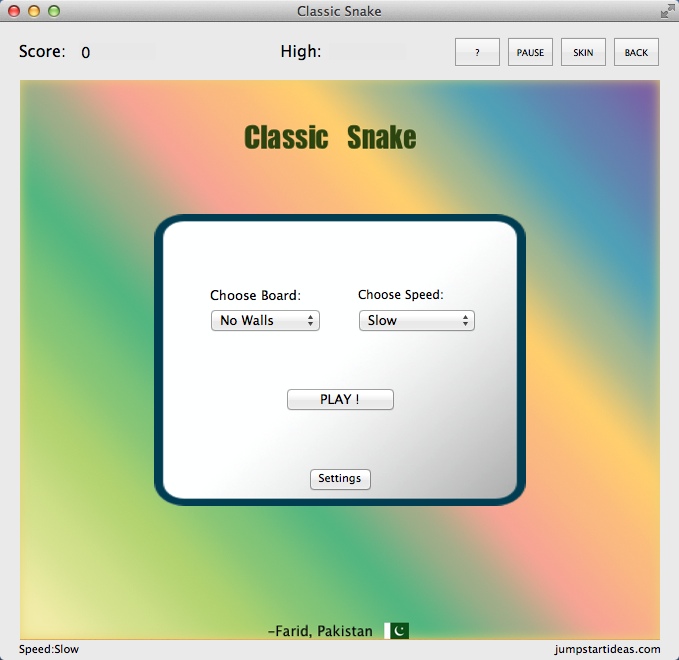 Classic Snake 2.7 : Main Menu