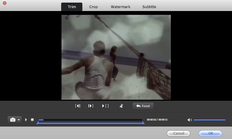 Free AVCHD To iMovie 2.0 : Trim Options