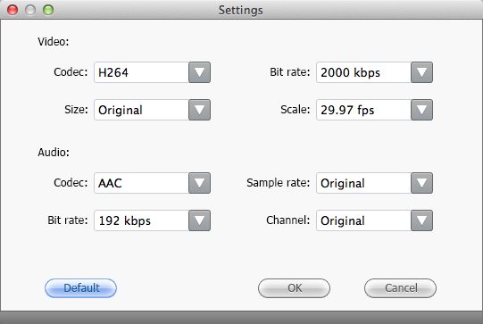 Free FLV To iMovie Converter 2.0 : Output Options