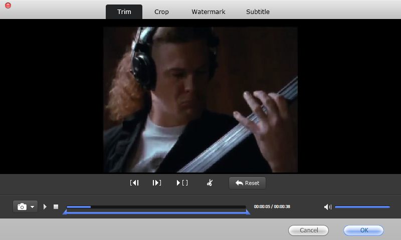 Free QuickTime To iMovie 2.0 : Trim Options