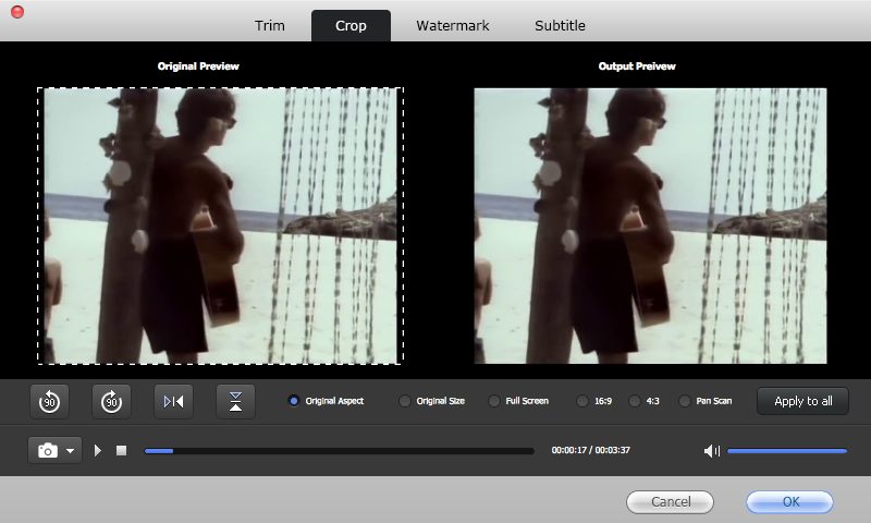 Free WMV To iMovie Converter 2.0 : Crop Options