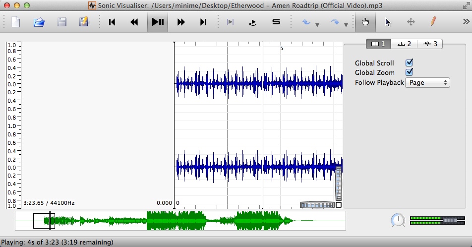 Sonic Visualiser 2.4 : Analyzing Sound Track
