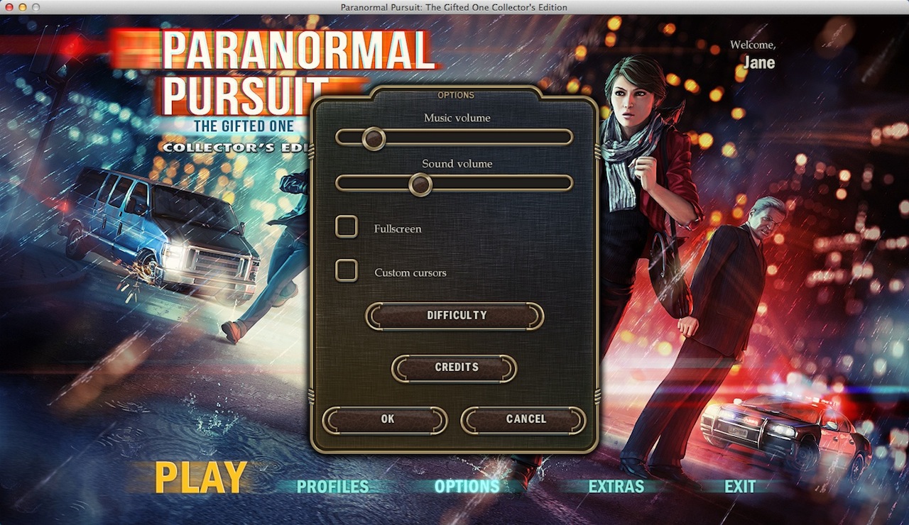 Paranormal Pursuit: The Gifted One Collector's Edition 2.0 : Game Options