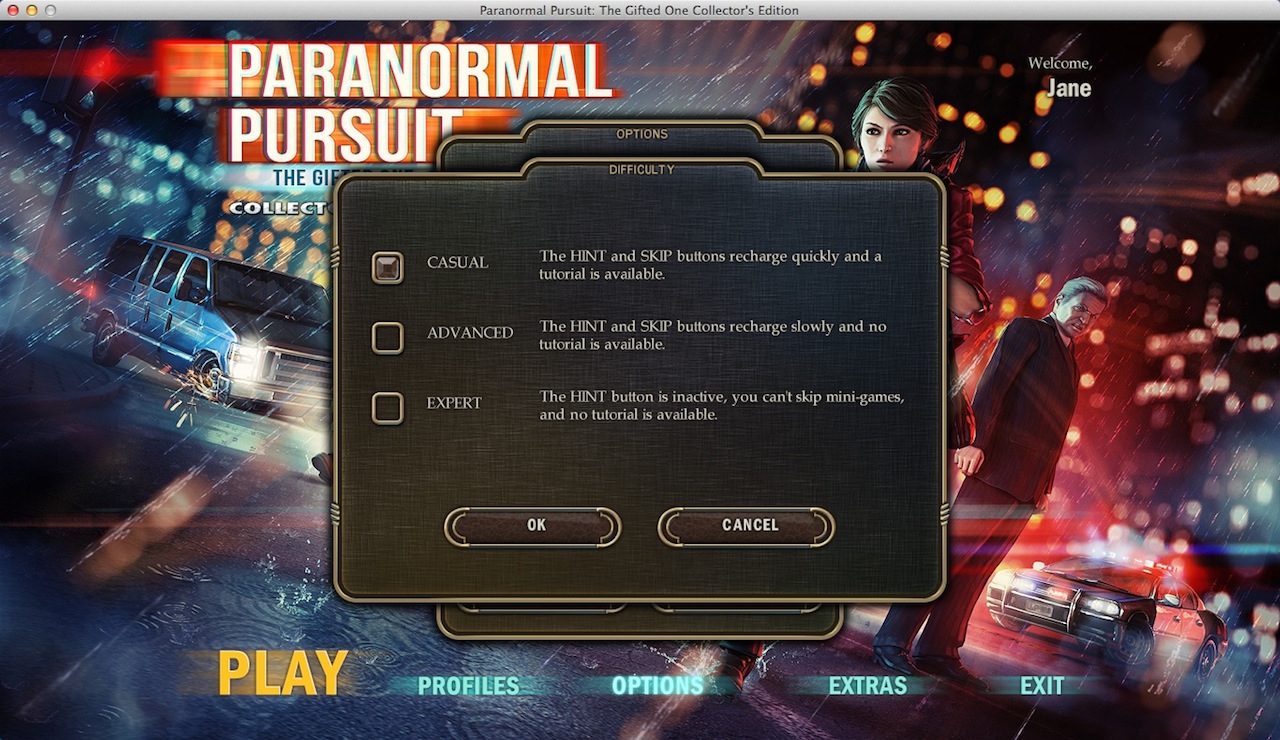 Paranormal Pursuit: The Gifted One Collector's Edition 2.0 : Selecting Game Mode