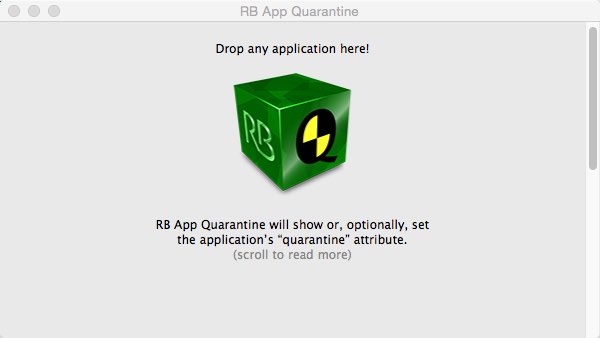 RB App Quarantine 1.1 : Main window